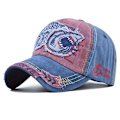 Pikkukuva 4 / 8: Shark Color Block Vintage Pesty Cotton Baseball Cap wine red