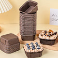 Pikkukuva 7 / 8: 50 kpl / set Kakkumuotti Mold Kakku Muffinssi Cupcake Paperimukit Khaki