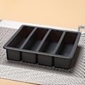 Miniatyrbillede 1 af 8: 1 Stk 4 Gitter Lang Strip Silikone isterninger Firkantet Bakke Form Gray