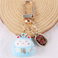 Pikkukuva 1 / 5: Sarjakuva ja Lucky Cat avaimenperät Autolaukku Decor Bell Pendent sky blue