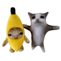 Miniatyrbild 2 av 8: Banan Cat Happy Cat Plyschleksak Banana Cat Doll Toy A