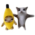 Miniatyrbild 2 av 8: Banan Cat Happy Cat Plyschleksak Banana Cat Doll Toy C