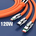 Miniatyrbild 3 av 8: 3in1 6A 120W USB Typ C-kabel för belysning USB A till typ-C Yellow