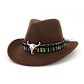 Miniatyrbillede 5 af 5: Cowboyhat Stetson Style Fedora Summer Bred Rim Cap Coffee
