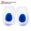 Miniatyrbillede 1 af 5: 2 Par Silicon Gel Hælpude Pleje Halvhæl Indersål Pad bule large-2 pair