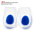 Pikkukuva 1 / 5: 2 Pair Silicon Gel Heel Cushion Care Half Heel Insole Pad bule large-2 pair