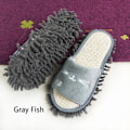 Miniatyrbilde 1 av 5: Tegneserie Dog Lazy Mopp Tøfler Rengjøring Gulv støvtøfler Gray Fish