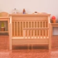 Miniatyrbilde 4 av 8: Dukkehus Miniatyrseng Babyseng Vuggeseng Hjemmodell