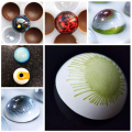 Miniatyrbillede 3 af 5: 3D Chokoladeform Polycarbonat Kuglekugle Tykke Kageforme Ch 24 holes