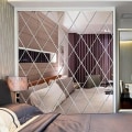 Pikkukuva 4 / 5: Diamond Spliced Tarrat Akryyli Mirror Sheets Seinätarrat 17pcs