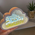 Miniatyrbillede 1 af 8: Cloud Mirror Tulip Lampe DIY Night Light Soveværelse Ornamenter blue