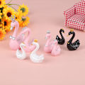 Miniatyrbillede 5 af 5: 1 par Resin Swan Statue figurer Swan Cake Topper Skulptur White