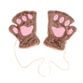 Miniatyrbillede 5 af 5: e Cat Paw Fingerløse Handsker Varm Blød Plys Fingerløs Handske Gray