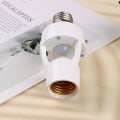 Miniatyrbillede 8 af 8: 360 grader menneskelig induktionsbevægelsessensor lampefatning White