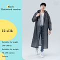 Pikkukuva 1 / 8: Aikuisten hupullinen sadetakki ulkokäyttöön, vedenpitävä matkasadetakki Black
