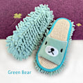 Miniatyrbilde 1 av 5: Tegneserie Dog Lazy Mopp Tøfler Rengjøring Gulv støvtøfler Green Bear