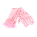Miniatyrbilde 5 av 5: Elastiske Full Finger Silk Satin Cuff Feather Damehansker Black