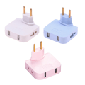 Miniatyrbild 2 av 5: 3 i 1 EU-förlängningskontakt med USB för mobiltelefon Blue