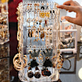 Miniatyrbild 8 av 8: 360 Roterande Halsband Organizer Smycken Örhänge Display Stand one size