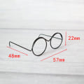 Pikkukuva 5 / 5: 1/2/5/10 kpl muoti pyöreä kehys linssitön Retro Cool Doll Glasse 10Pcs