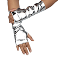 Miniatyrbillede 7 af 8: Modehandsker Korte handsker Gloss Læder Dress Up Handsker Silver