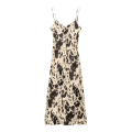 Miniatyrbild 3 av 8: Dam Leopard Print Djup V-ringad Kvinna Backless Solklänningar color S
