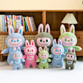 Miniatyrbild 4 av 8: 28cm Labubu Plyschdocka Kawaii Mjukisdjur Mjuk Figur Modell Bi Light green