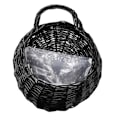 Miniatyrbillede 1 af 5: Vægophæng er urtepotte Håndlavet flettet rattan kurv Hjem Black S