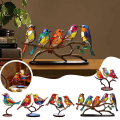 Pikkukuva 3 / 7: Stained Birds On Branch Desktop Koristeet Linnut Iron Craft 5 birds Acrylic