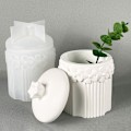 Miniatyrbillede 3 af 8: Stripe blomsterpotte silikoneform DIY blomsteropbevaringsboks Craft