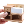 Miniatyrbillede 2 af 5: 1:12 Træ dukkehus Møbler Håndvask skab
