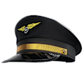 Miniatyrbilde 3 av 8: Captain Captain Hats Festkostyme Captains Flight Hat Black