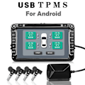 Miniatyrbillede 1 af 8: TPMS Bildæktryksystem Overvågning Trådløs USB-alarm Black one size