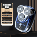 Pikkukuva 1 / 8: Kolmeteräinen sähköparranajokone digitaalisella näytöllä USB lataus Light blue