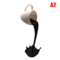 Miniatyrbillede 1 af 8: Flydende Spildende Kaffe Kop Skulptur Køkken Dekoration A2