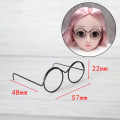 Pikkukuva 4 / 5: 1/2/5/10 kpl muoti pyöreä kehys linssitön Retro Cool Doll Glasse 10Pcs