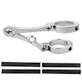 Miniatyrbillede 1 af 5: Motorcykel Forlygte Bracket Montering Clamp Gaffel Tube Holde Silver