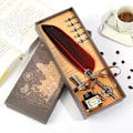 Miniatyrbilde 1 av 5: 1 Sett Retro Skrivepenn Vintage Kalligrafi Feather Dip Pen red