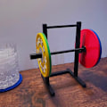 Miniatyrbillede 6 af 8: 4 stk Silikone Drink Coaster Gym Vægt Tallerken Coaster Multicolor