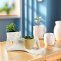 Miniatyrbilde 1 av 8: Latskapsblomstpotter i harpiks for innendørs bruk one size