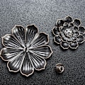 Miniatyrbillede 5 af 8: Legeret røgelse brænder buddhisme Lotus Line røgelse tallerken bronze L