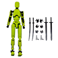 Miniatyrbillede 7 af 8: Multi-ed Movable Robot 3d Printet Mannequin Robot Model Gold