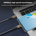 Miniatyrbilde 2 av 8: 120W gjennomsiktig Type-C-kabel Hurtiglading USB-C-kabel B-1m