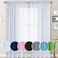 Miniatyrbillede 4 af 8: Chiffon Sheer Gardin til Vinduer  Semi-Blackout Gardin Black 140x260cm