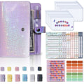 Miniatyrbillede 2 af 5: A6 Binder Blød Læder Binder Konvolut Binder med Budget Purple