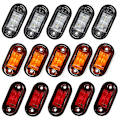 Miniatyrbillede 3 af 5: 10 STK Advarselslys LED Diode Lys Trailer Truck LED Sidemærke White
