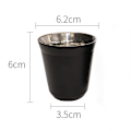 Miniatyrbillede 1 af 5: 80ml dobbeltvægge rustfrit stål kop isolering kaffe kop Black