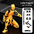 Miniatyrbillede 1 af 2: Titan 13 Action Figur T13 Model Figurer 3D Printet Multi-Leddelt Bevægelig Lucky 13 Action Figur Nova 13 Action Figur Dummy Gul Gul Yellow 14cm