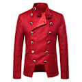 Miniatyrbillede 1 af 5: YOUTHUP Herre Formel Habit Dobbeltknappet Ensfarvet Retro Bryllupsscene Kjole Red 4XL