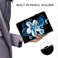 Miniatyrbillede 5 af 5: Læder Etui Til Lenovo Idea Tab Pro/ Tab P12 Pro 12.7 2025/ Xiaoxin Pad Pro 12.7 (2025) Mønsterprintet Stand Tablet Cover Black Orchid